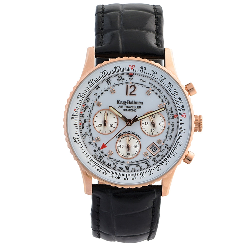 Krug Baümen Mens Air Traveller Diamond Watch