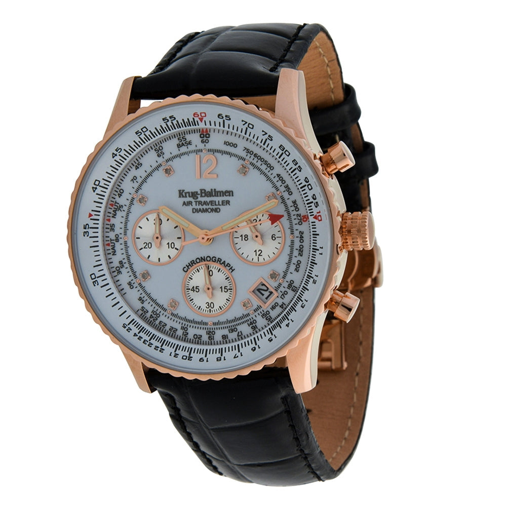 Krug Baümen Mens Air Traveller Diamond Watch