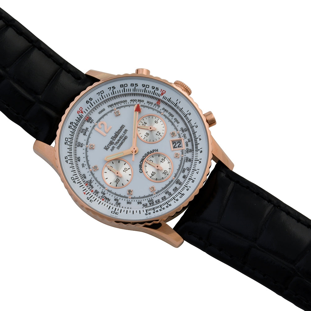 Krug Baümen Mens Air Traveller Diamond Watch
