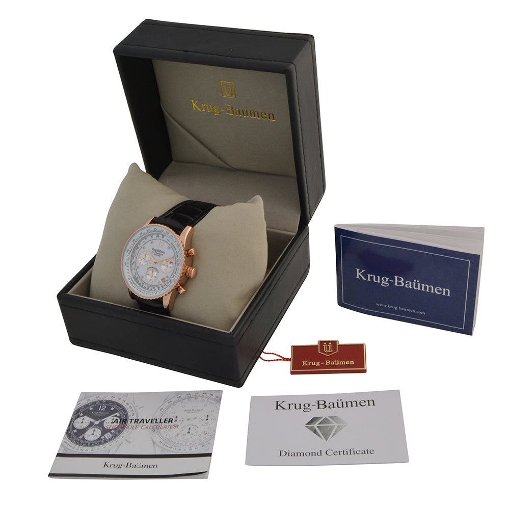 Krug Baümen Mens Air Traveller Diamond Watch