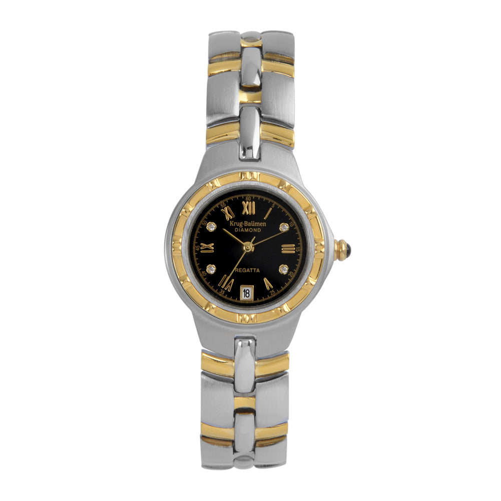 Krug Baümen Ladies Regatta Diamond Gold Watch