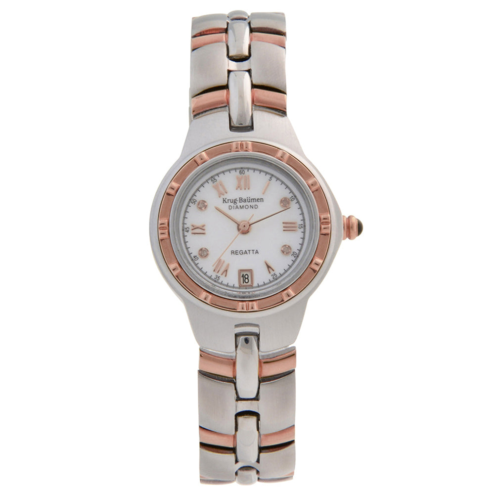 Krug Baümen Ladies Regatta Diamond Rose Gold Watch
