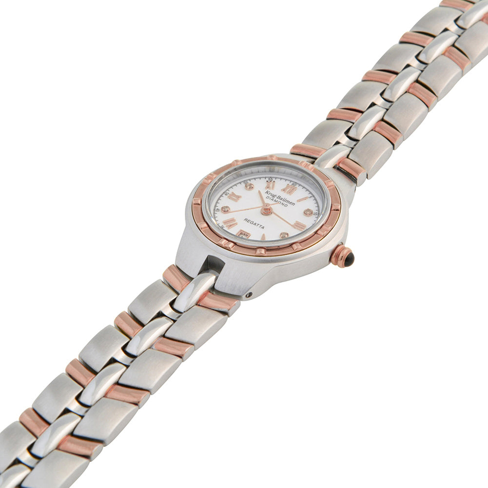 Krug Baümen Ladies Regatta Diamond Rose Gold Watch