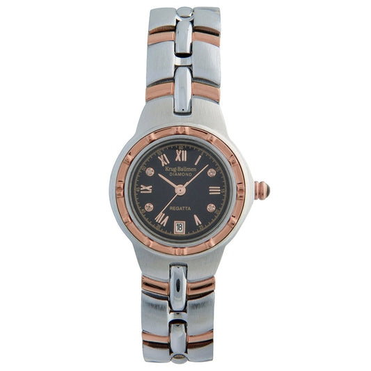 Krug Baümen Ladies Regatta Diamond Rose Gold Watch