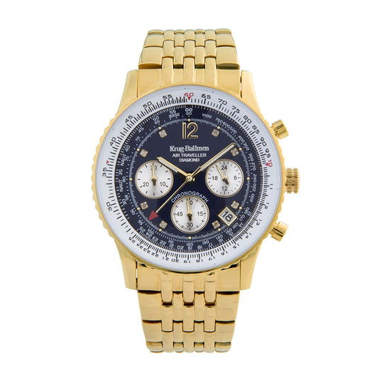 Krug Baümen Mens Air Traveller Diamond Watch