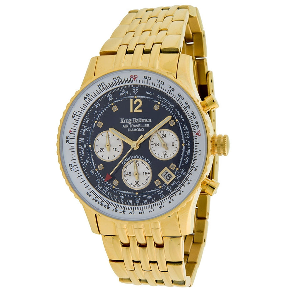 Krug Baümen Mens Air Traveller Diamond Watch