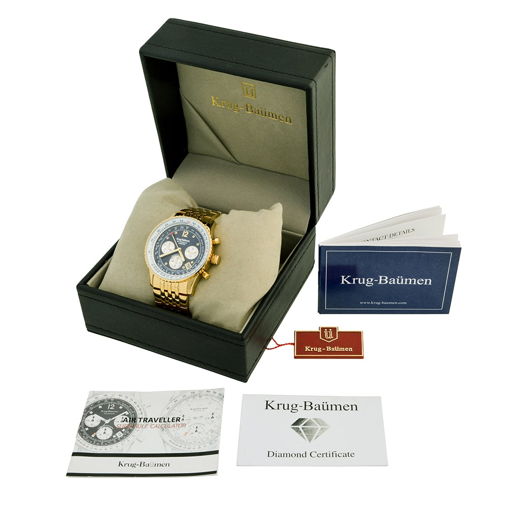 Krug Baümen Mens Air Traveller Diamond Watch