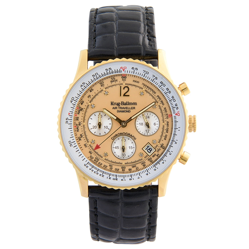 Krug Baümen Mens Air Traveller Diamond Watch