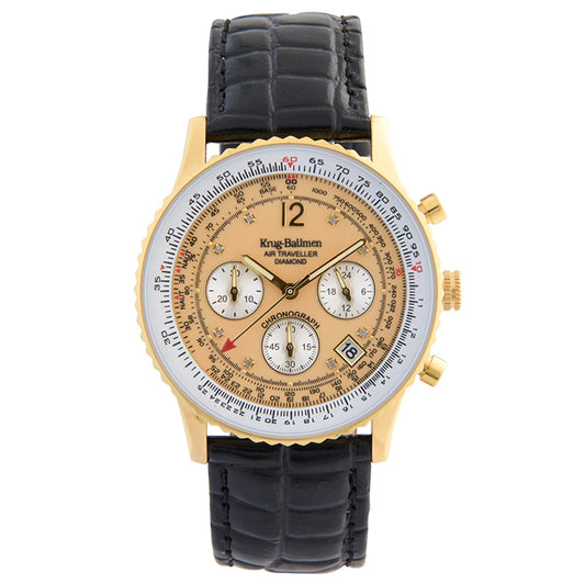 Krug Baümen Mens Air Traveller Diamond Watch