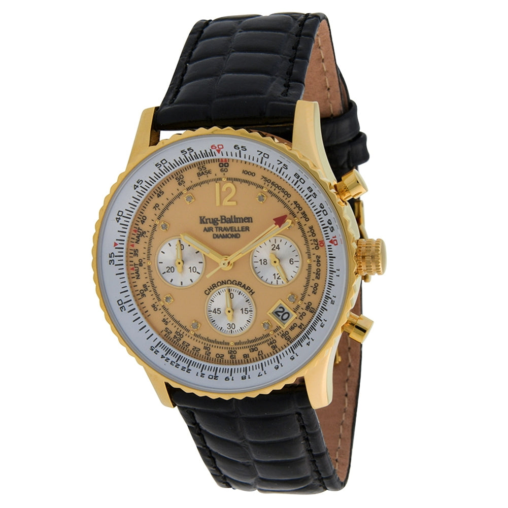 Krug Baümen Mens Air Traveller Diamond Watch