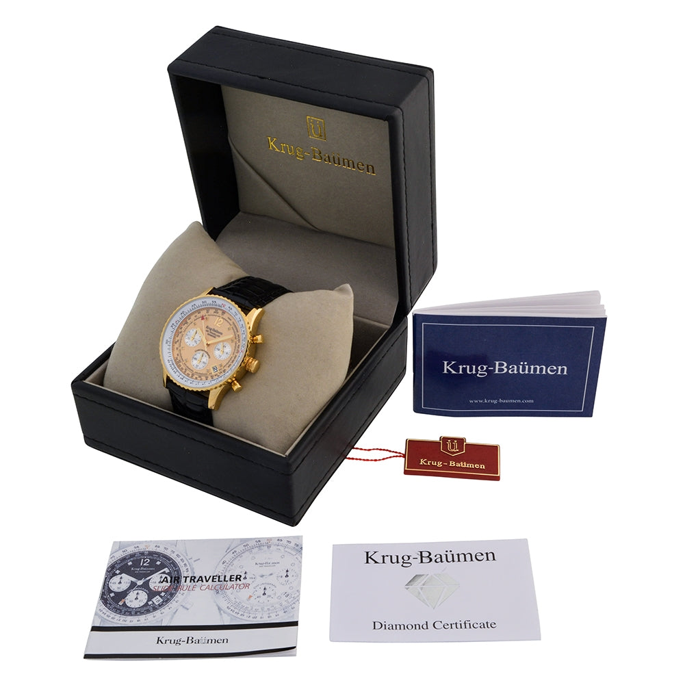 Krug Baümen Mens Air Traveller Diamond Watch