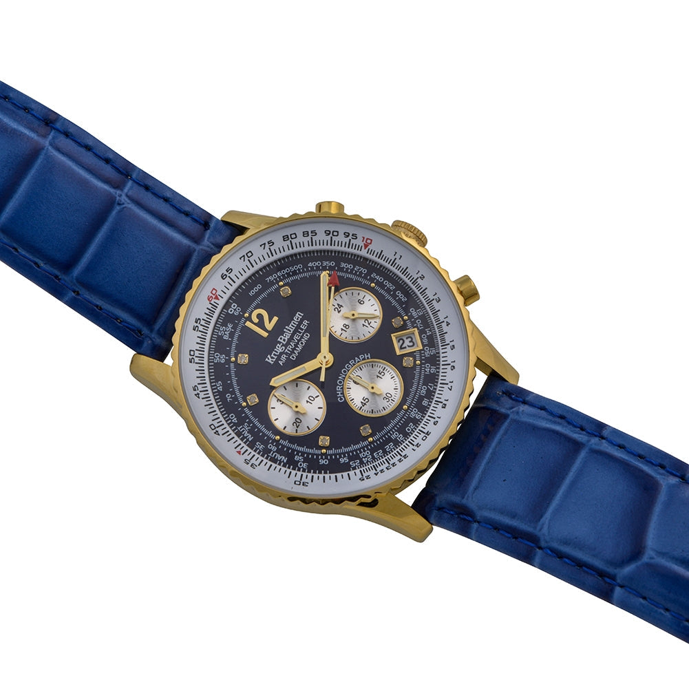 Krug Baümen Mens Air Traveller Diamond Watch