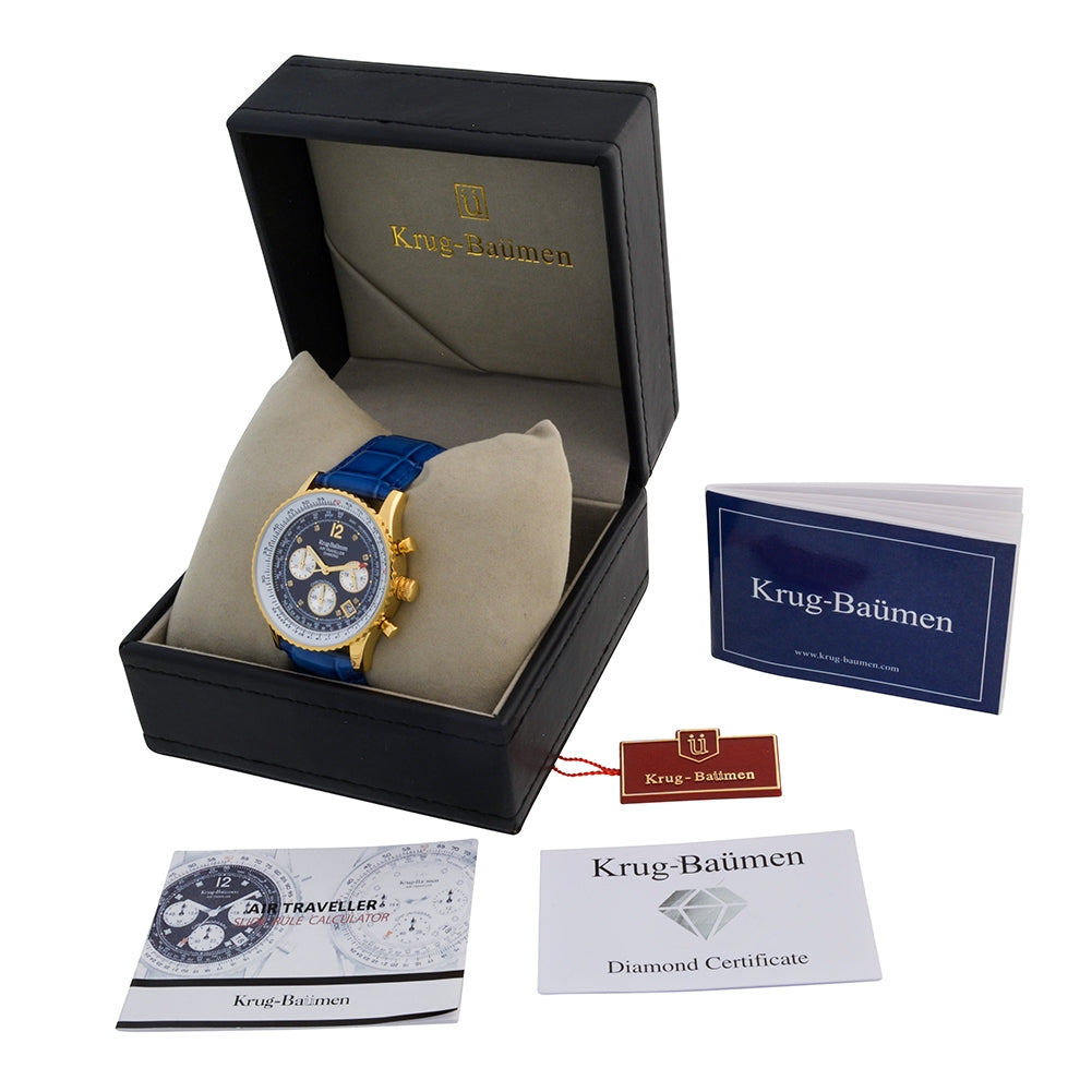 Krug Baümen Mens Air Traveller Diamond Watch