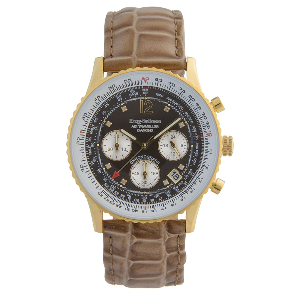 Krug Baümen Mens Air Traveller Diamond Watch