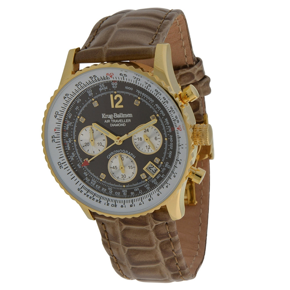 Krug Baümen Mens Air Traveller Diamond Watch
