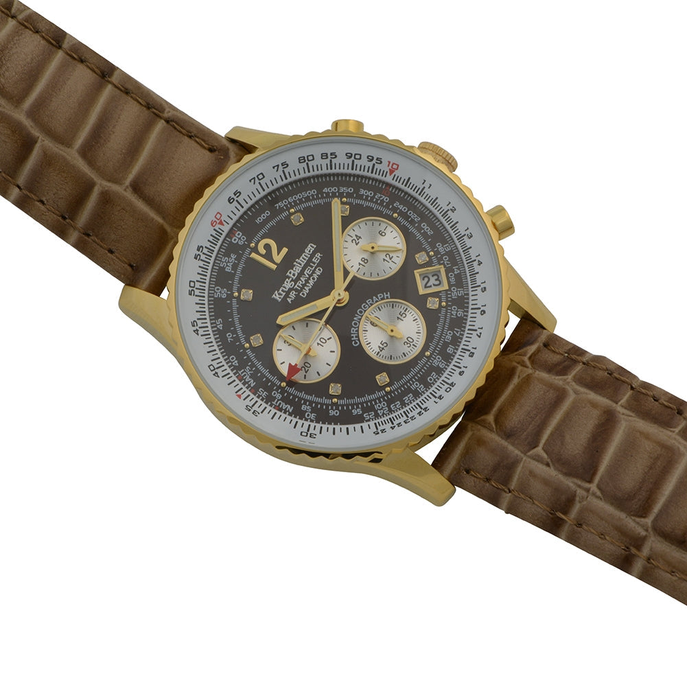 Krug Baümen Mens Air Traveller Diamond Watch