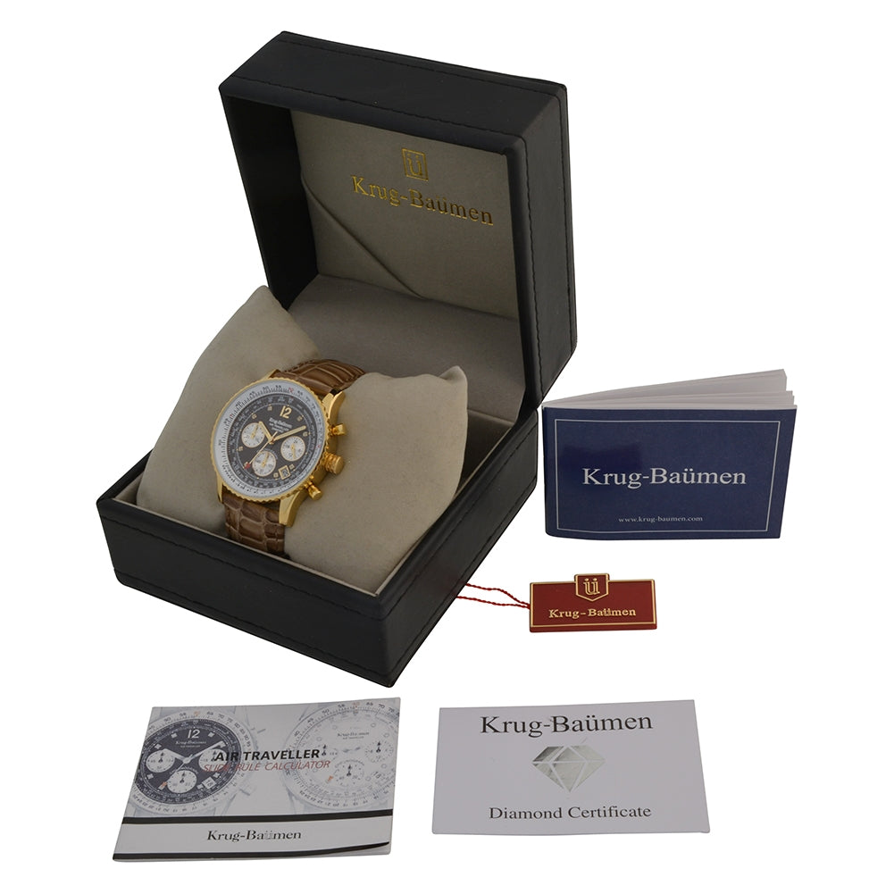 Krug Baümen Mens Air Traveller Diamond Watch