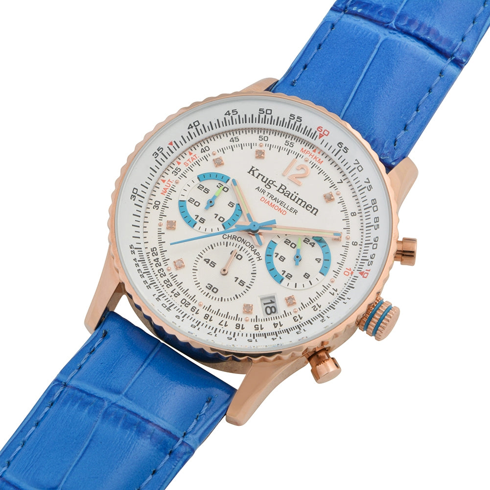 Krug Baümen Mens Air Traveller Diamond Watch