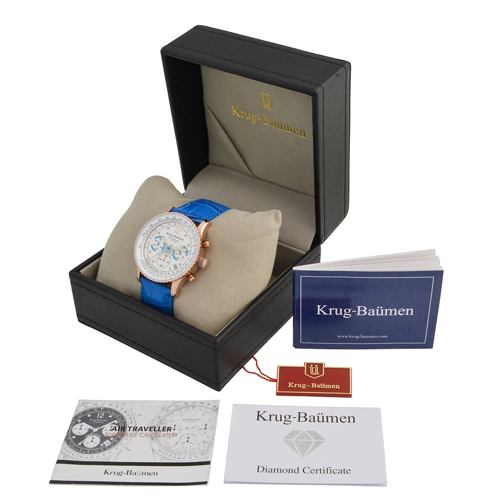 Krug Baümen Mens Air Traveller Diamond Watch
