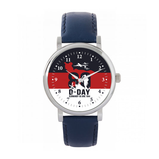 Toff London 38mm Dd-80 Watch - Silver Case & Blue Leather Strap