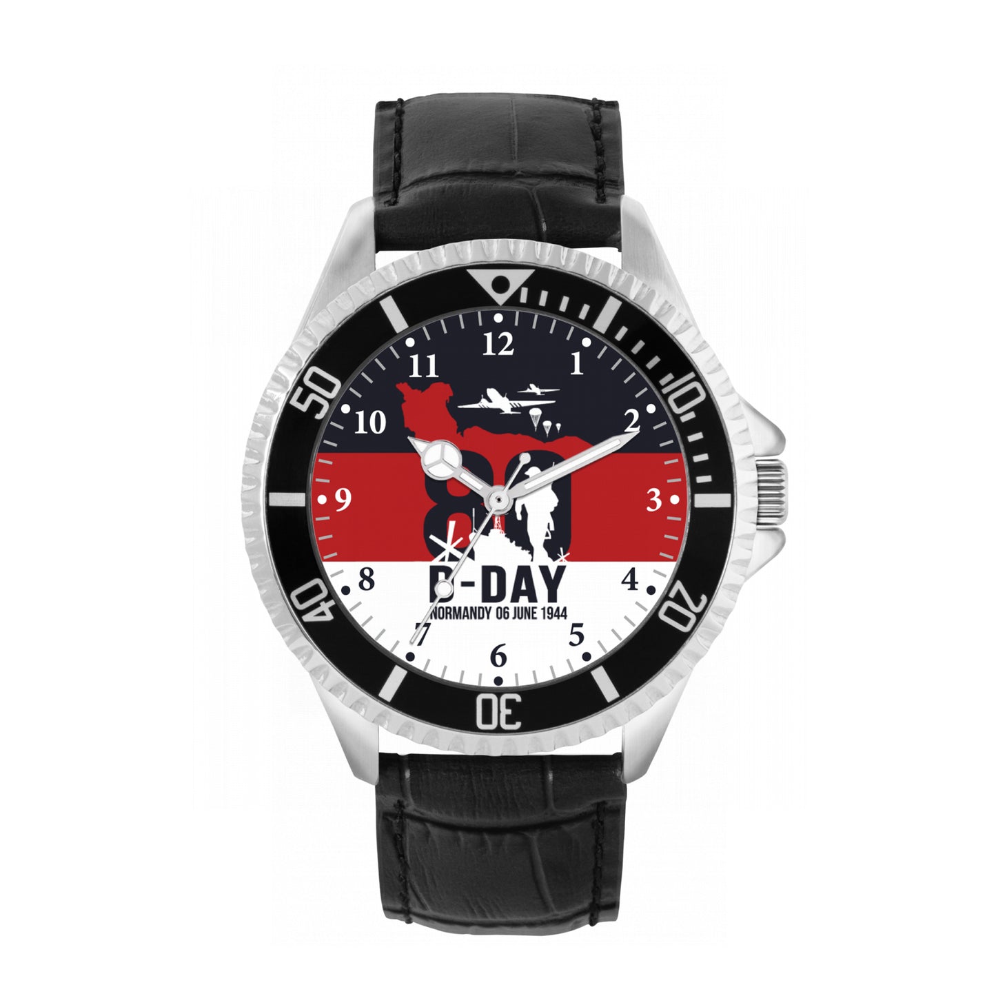 Toff London 42mm Dd-80 Watch - Silver Case & Black Leather Strap