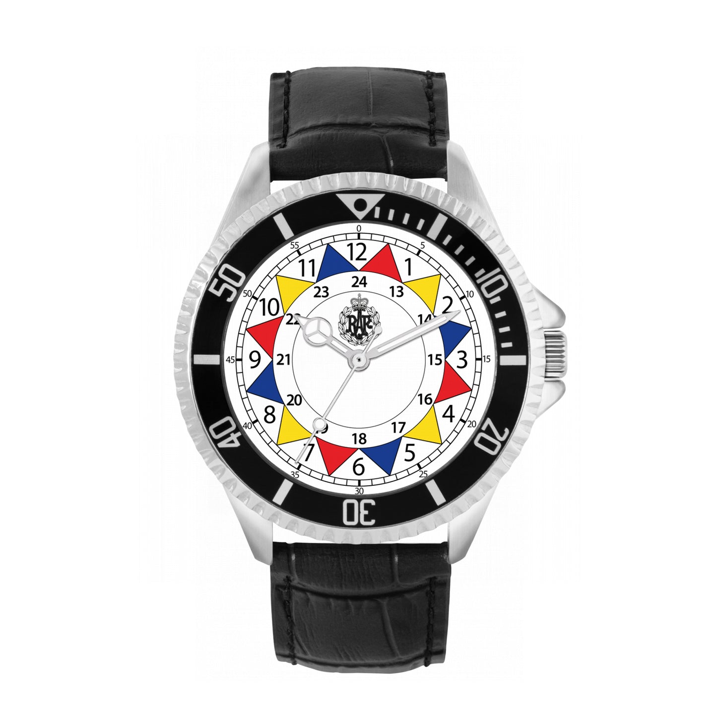 Toff London 42mm Raf Sector Watch Watch - Silver Case & Black Leather Strap