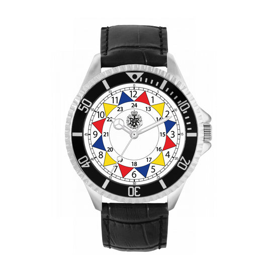 Toff London 42mm Raf Sector Watch Watch - Silver Case & Black Leather Strap