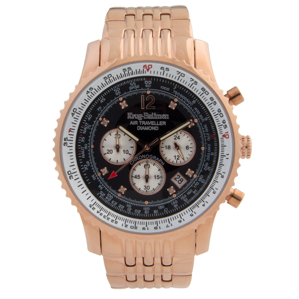Krug Baümen Mens Air Traveller Diamond XL Watch