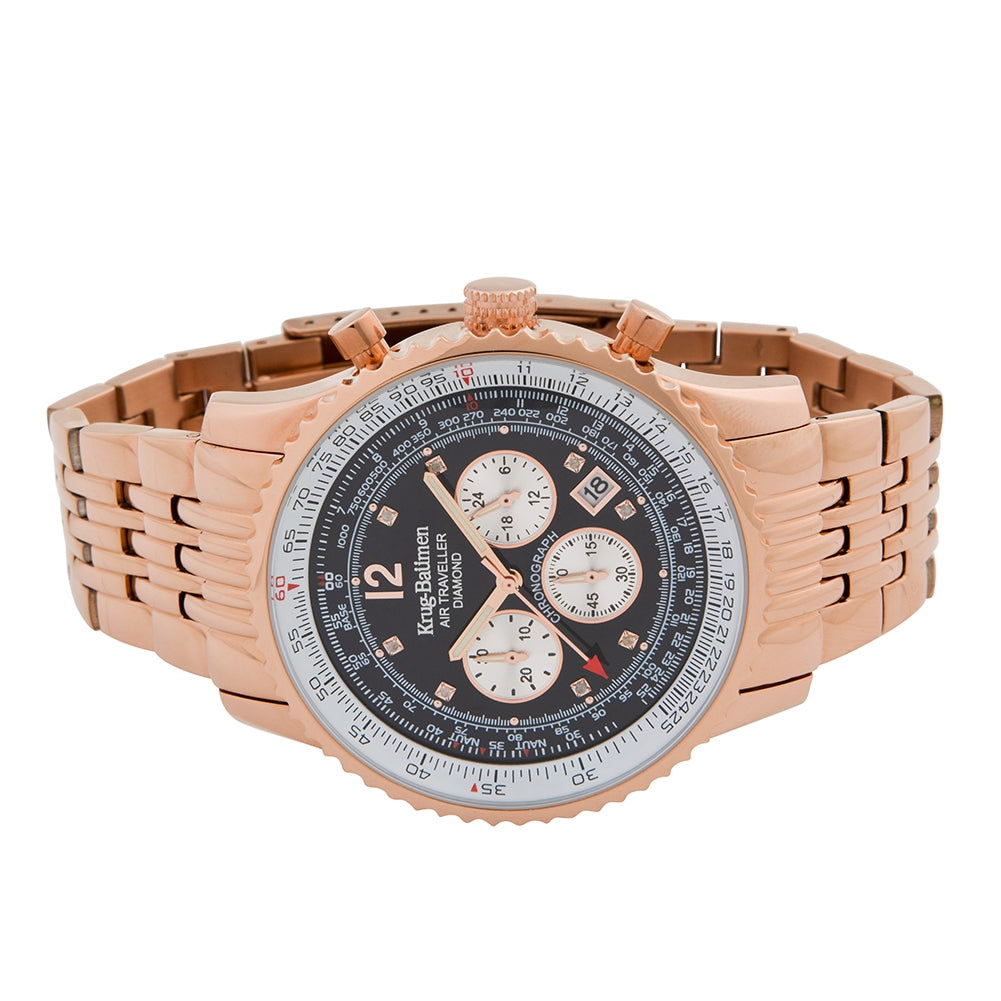 Krug Baümen Mens Air Traveller Diamond XL Watch