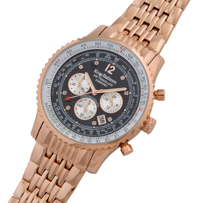 Krug Baümen Mens Air Traveller Diamond XL Watch