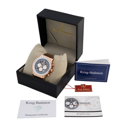 Krug Baümen Mens Air Traveller Diamond XL Watch