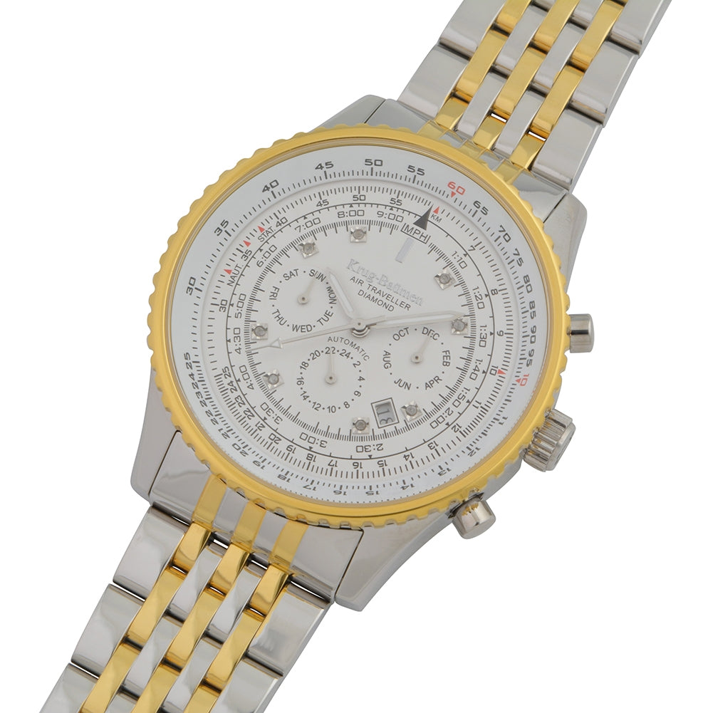 Krug Baümen Mens Air Traveller Diamond Automatic Watch