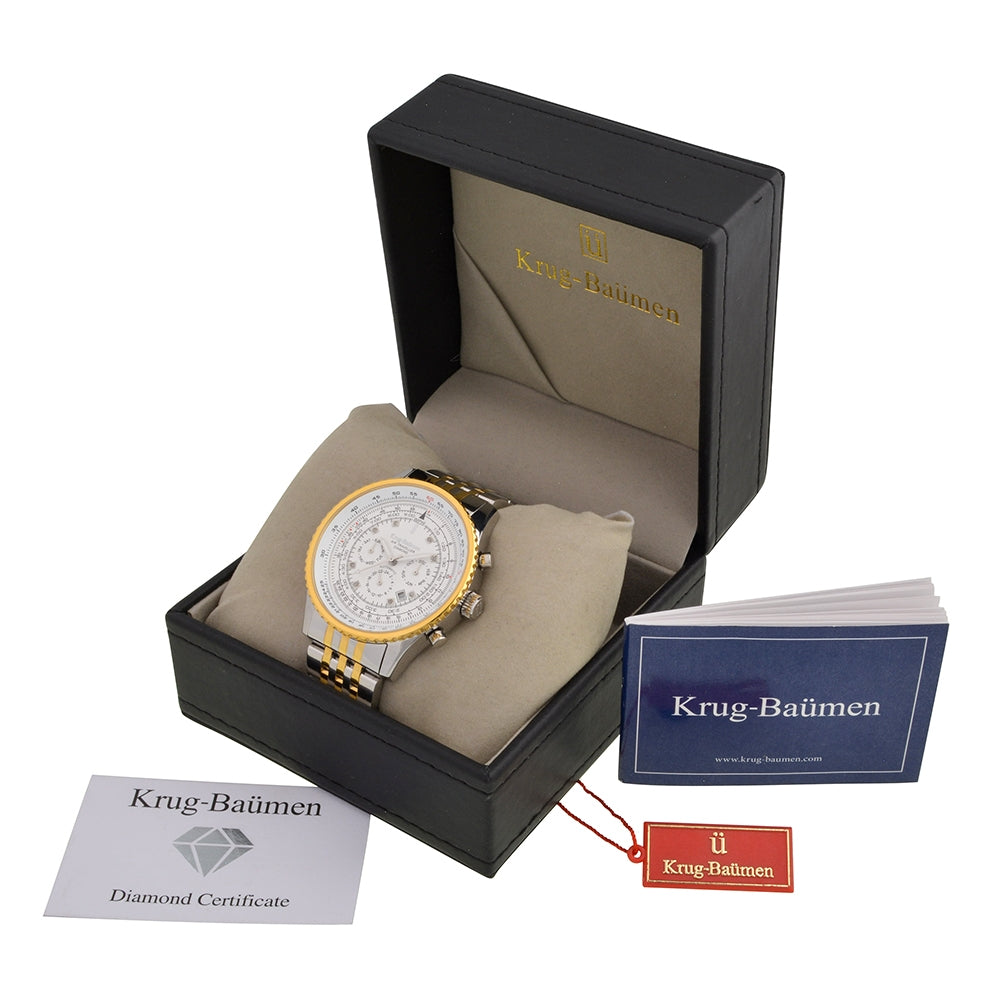 Krug Baümen Mens Air Traveller Diamond Automatic Watch