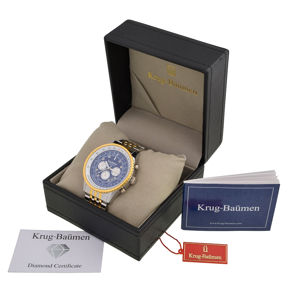 Krug Baümen Mens Air Traveller Diamond Automatic Watch