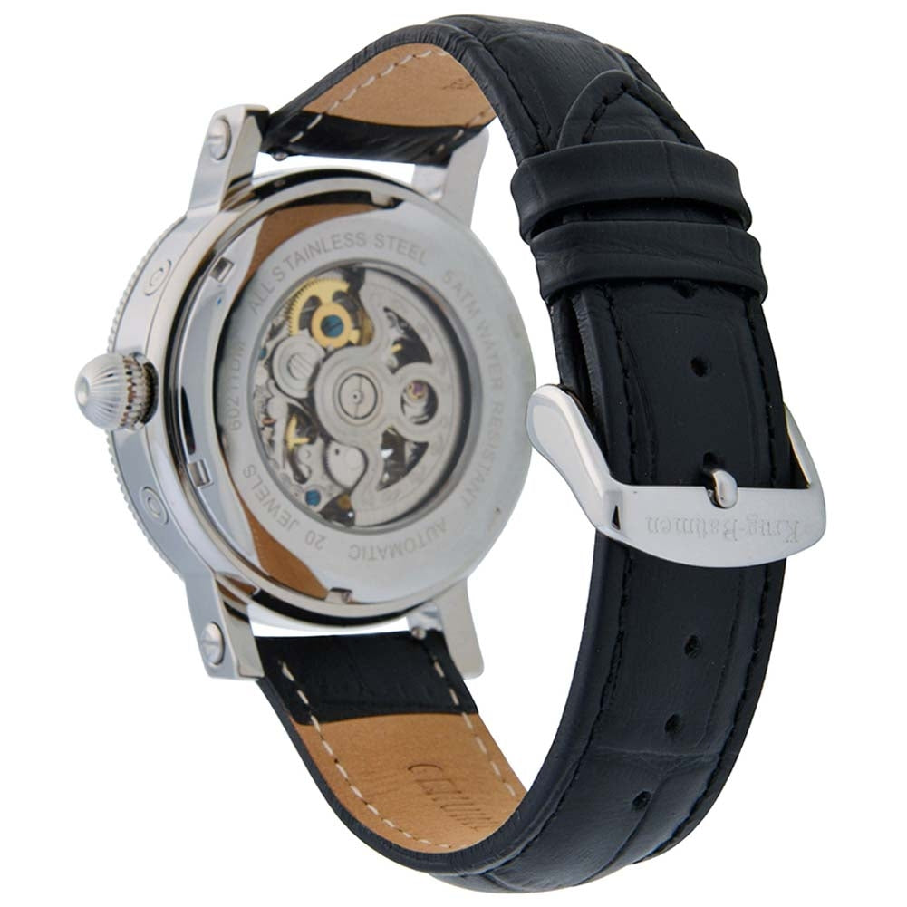 Krug Baümen Mens Majestic Black Leather Strap Watch