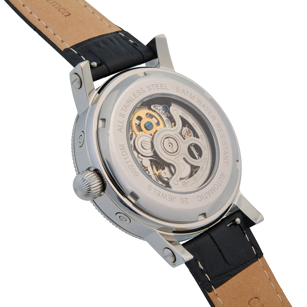 Krug Baümen Mens Majestic Black Leather Strap Watch