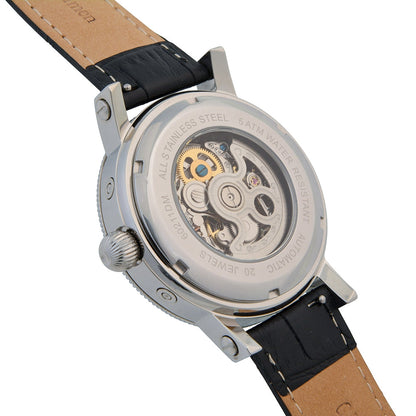 Krug Baümen Mens Majestic Black Leather Strap Watch