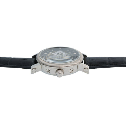 Krug Baümen Mens Majestic Black Leather Strap Watch