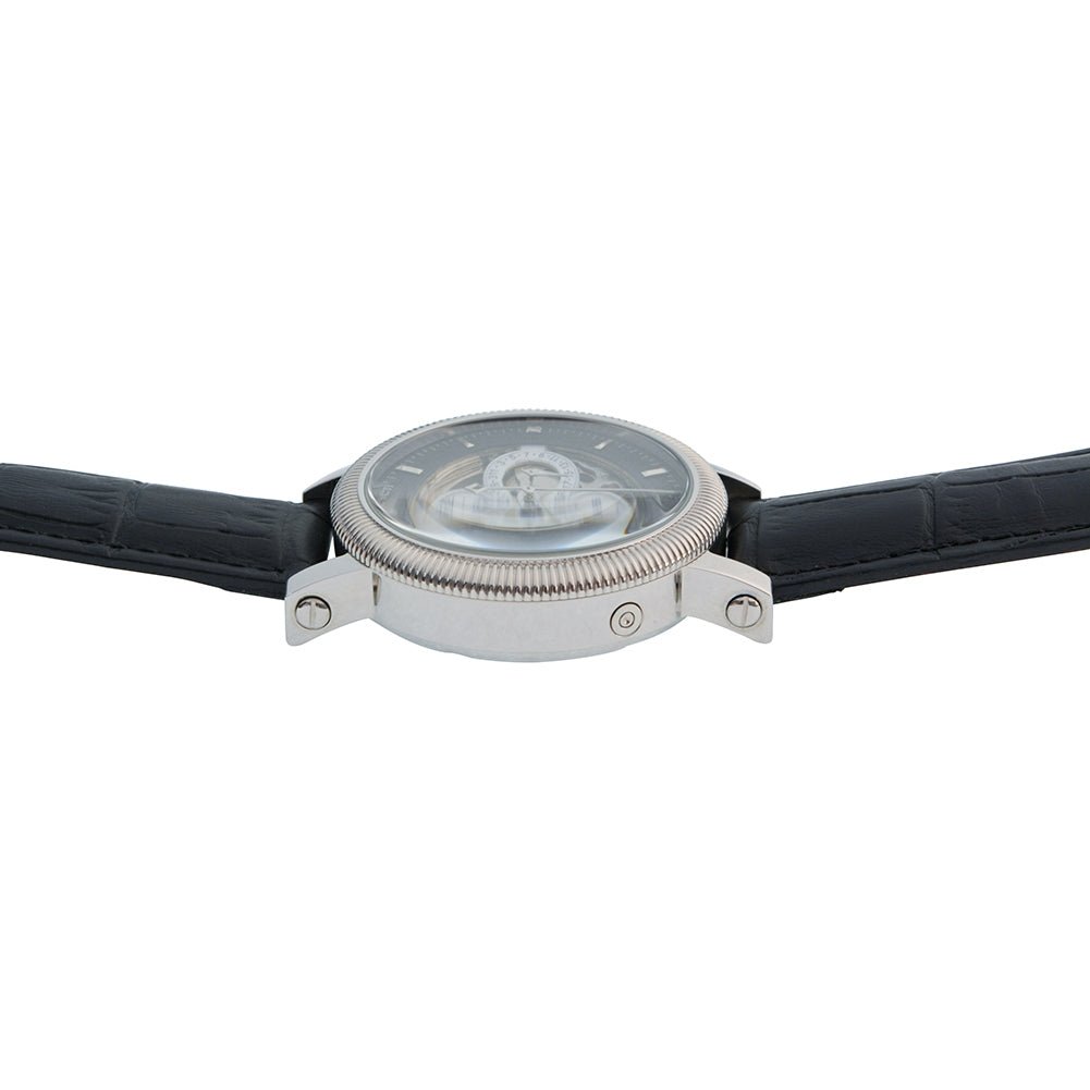 Krug Baümen Mens Majestic Black Leather Strap Watch