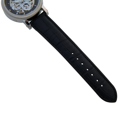 Krug Baümen Mens Majestic Black Leather Strap Watch