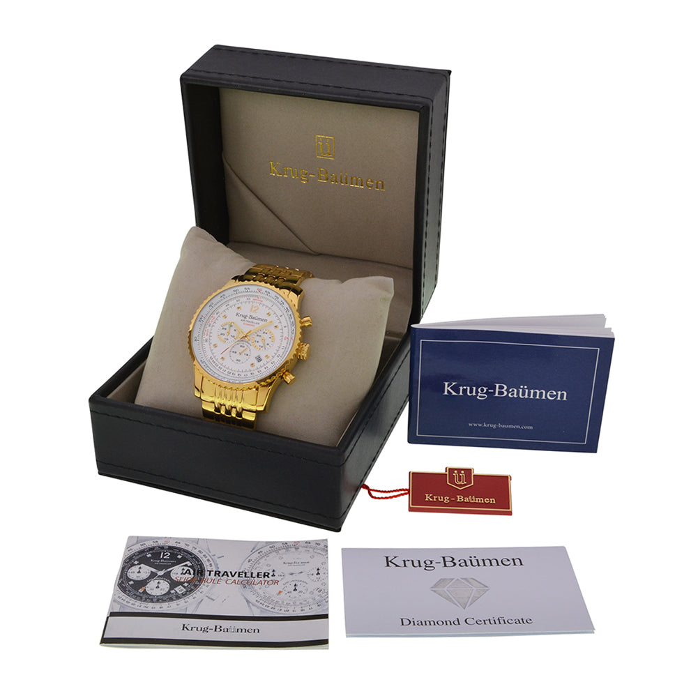 Krug Baümen Mens Air Traveller Diamond Watch