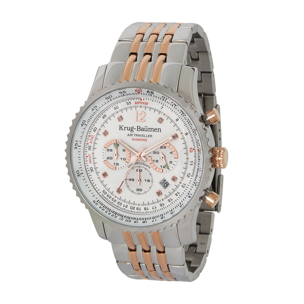 Krug Baümen Mens Air Traveller Diamond Watch