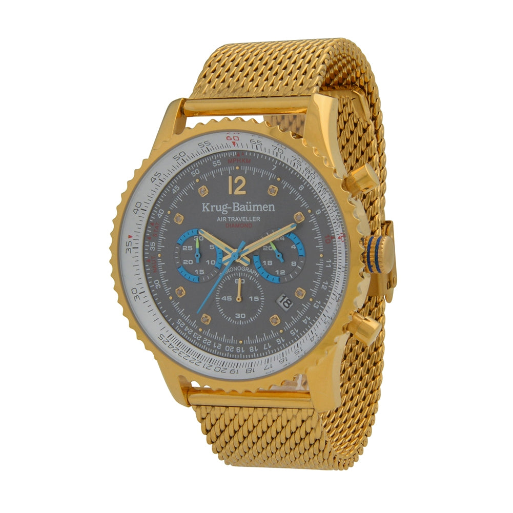 Krug Baümen Mens Air Traveller Diamond Watch