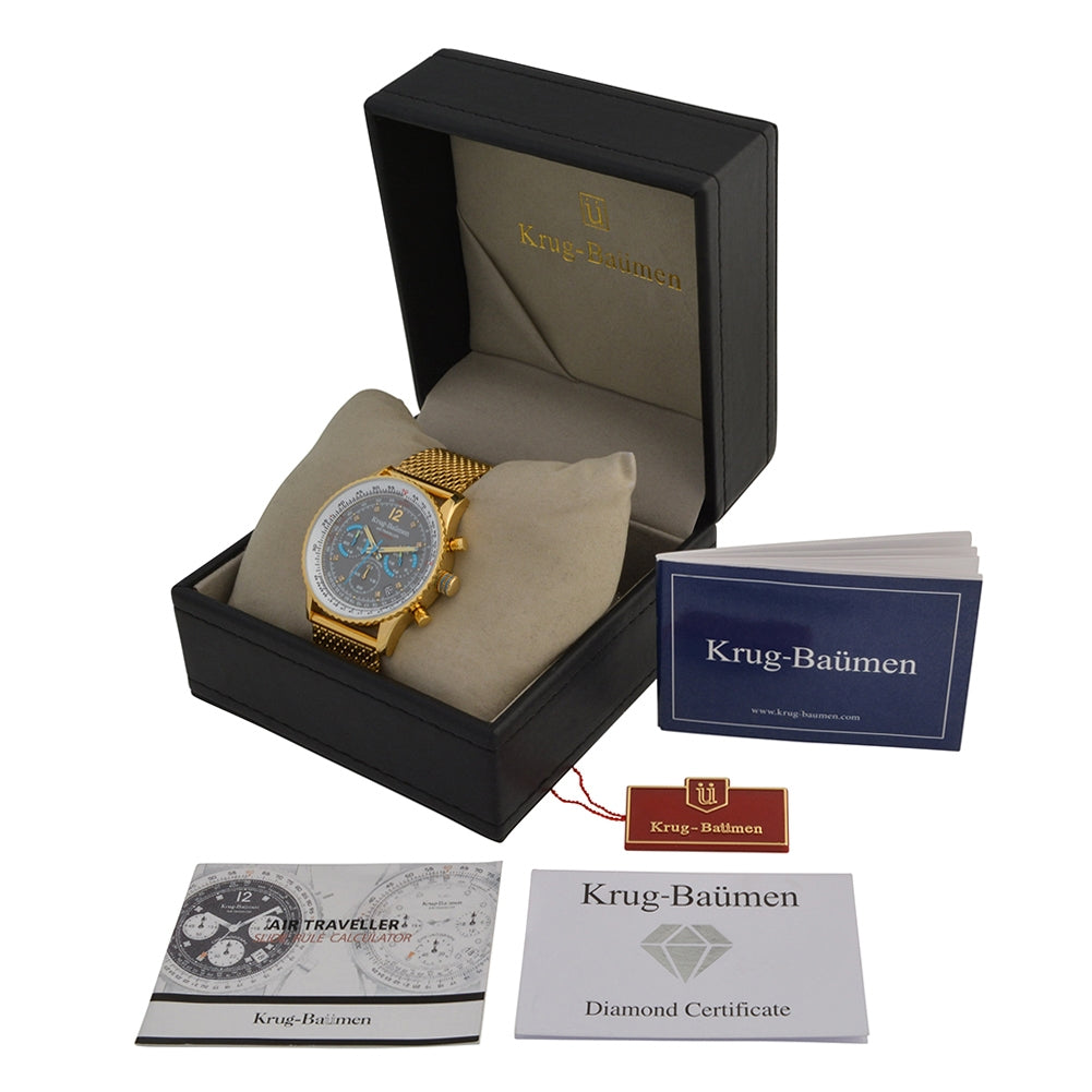 Krug Baümen Mens Air Traveller Diamond Watch