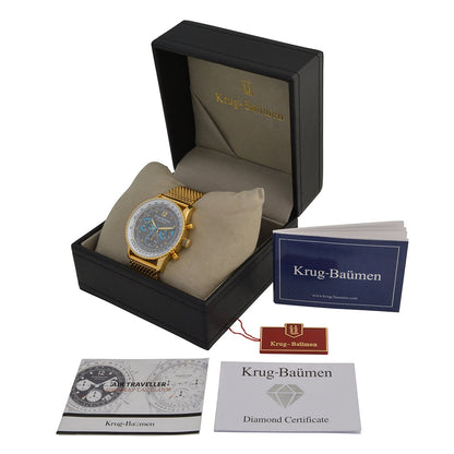 Krug Baümen Mens Air Traveller Diamond Watch